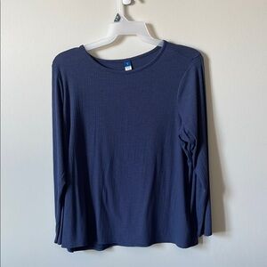 Women's Navy Blue Long Sleeve Top